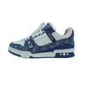 Louis Vuitton Trainer Monogram Denim Leather Sneakers Blue 1A9JGZ 160688999 [P]