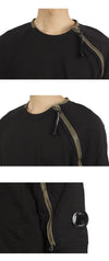 CP COMPANY Sweatshirt mit Reißverschlussdetail und Linsenaufnäher (Schwarz) 06CMSS002A 005353W 999 160690500 [P]