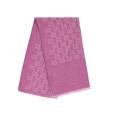 GUCCI Jacquard GG Wolle Seide zweifarbiger Schal 151204390 [P]