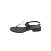 CHANEL Damen Sandalen aus Lammleder mit Kamellienriemen G37117 160695269 [P]