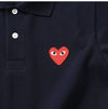 Comme Des Garcons Short Sleeve Polo Red Heart Patch 149554656 [P]