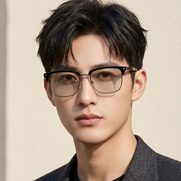 ZEGNA EZ5139 001 ハーフフレーム メガネ 145453758 [P]