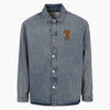 AMI Herzlogo-Patch Übergröße Indigo Denim Hemd 160685610 [P]
