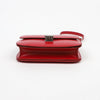 CELINE Klassische Box Kleine Leder Schultertasche Rot mit Silberbeschlägen 160477961 [P]