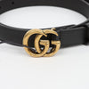 Gucci GG Buckle Leather Belt Black Antique Brass 160478972 [P]