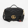 GUCCI Marmont Matelassé Schultertasche mit Webriemen Schwarz 160480556 [P]