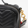 GUCCI Marmont Matelassé Schultertasche mit Webriemen Schwarz 160480556 [P]