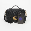GUCCI Marmont Matelassé Schultertasche mit Webriemen Schwarz 160480556 [P]