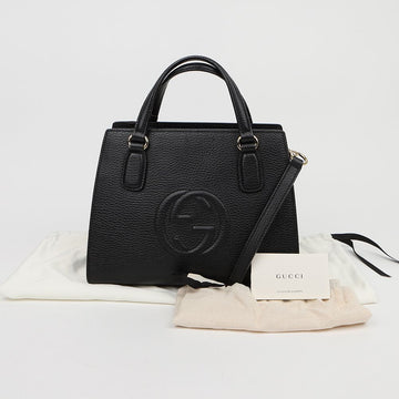 GUCCI Kleine Leder-Tote aus Kalbsleder schwarz 160480577 [P]