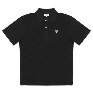 MAISON KITSUNE グレー フォックス ヘッド パッチ ポロ シャツ メンズ 半袖 155989108 [P]