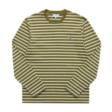 MAISON KITSUNE Fuchs Kopf Patch Streifen Herren Langarmshirt LM00105KJ0046 S394 144569978 [P]