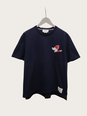 Thom Browne Navy Hector Patch Cotton T-shirt 160701343 [P]