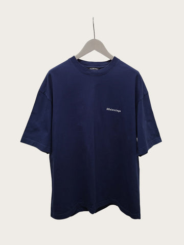 Balenciaga Blue BB Lettering Embroidery Logo T-Shirt 160701391 [P]