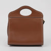Burberry Topstitch Pocket Leather Mini Tote Bag Brown 158669579 [P]