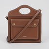 Burberry Topstitch Pocket Leather Mini Tote Bag Brown 158669579 [P]