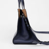BURBERRY レザーシルバークレストグロメットネイビートートバッグ 159252770 [P]