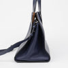 BURBERRY レザーシルバークレストグロメットネイビートートバッグ 159252770 [P]