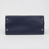 BURBERRY レザーシルバークレストグロメットネイビートートバッグ 159252770 [P]
