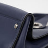 BURBERRY レザーシルバークレストグロメットネイビートートバッグ 159252770 [P]