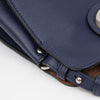 BURBERRY レザーシルバークレストグロメットネイビートートバッグ 159252770 [P]