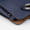 BURBERRY レザーシルバークレストグロメットネイビートートバッグ 159252770 [P]