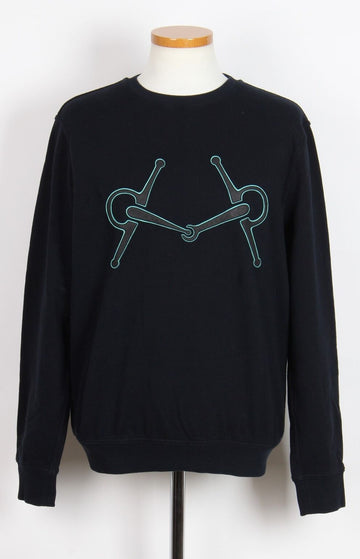 Hermes Leather Patch Horsebit Sweatshirt M(105) 160702890 [P]