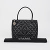 CHANEL Caviar Skin Coin Tote Bag Black 159662049 [P]