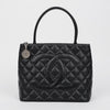 CHANEL Caviar Skin Coin Tote Bag Black 159662049 [P]