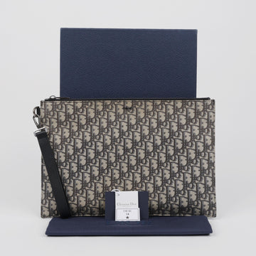 DIOR オブリーク A4 ポーチ ベージュ ブラック 159889571 [P]