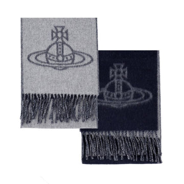 Vivienne Westwood Double Face Wool Fringe Muffler 160484286 [P]