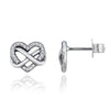 Pandora Sparkling Infinity Heart Stud Earrings 141519972 [P]