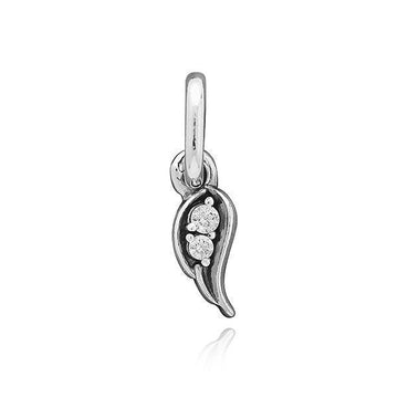 Pandora Charmed 793041C01 Mini Sparkling Angel Wing Pendant and Dangle Silver Charm 73425159 [P]