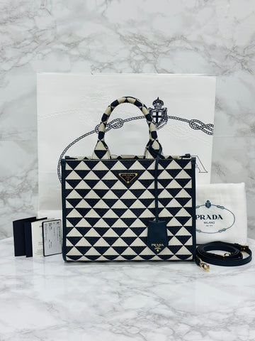 Prada Symbol Jacquard Tote Shoulder Bag 160707645 [P]