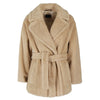 MAXMARA ベルト付きファーコート ベージュ 2415081071 005 153212711 [P]