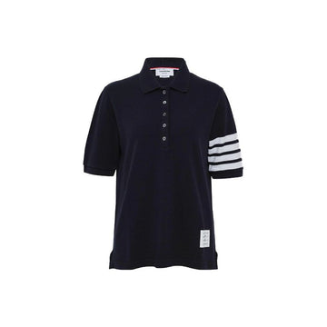 THOM BROWNE Klassisches Poloshirt mit kurzen Ärmeln in Navy 160713953 [P]