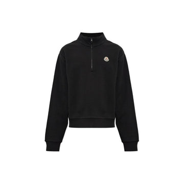 MONCLER Patch Logo Halb-Zip Sweatshirt Schwarz 8G000 59 899V4 999 160713986 [P]