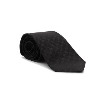 GUCCI Schwarze Seidenkrawatte mit GG-Muster 456520 4B002 1000 160713997 [P]
