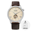 CITIZEN Herren Lederuhr mit Offenen Herzen 151765825 [P]