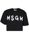 MSGM Gebürstetes Logo Crop T-Shirt 133040089 [P]