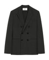 AMI Black Wool Double Breasted Jacket 151055080 [P]