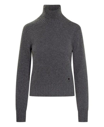 AMI Kettstich Herz Logo Kaschmir Rollkragenpullover 151055122 [P]