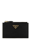 Prada Saffiano Leather Zip Card Holder 151072306 [P]