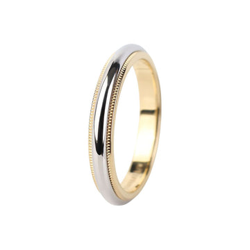TIFFANY & CO PT950 ミルグレイン コンビ リング 3.5MM 61号 37704-2 160750465 [P]