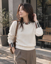 Burberry Wool Cashmere Women's Knit Sweater Natural White 160750610 [P]