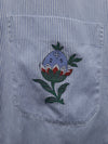 GUCCI Blaue gestreifte bestickte Damenbluse 160755340 [P]