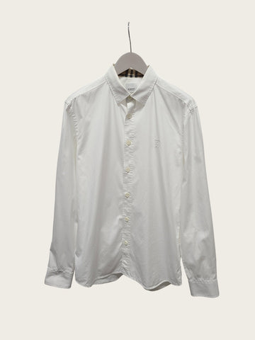 BURBERRY Weiße Popeline Slim-Fit Karoshemd 160755345 [P]