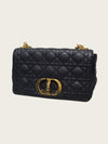 DIOR Schwarze Cannage Goldene Karo-Tasche Medium 160755389 [P]