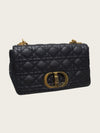 DIOR Schwarze Cannage Goldene Karo-Tasche Medium 160755389 [P]