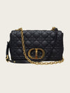 DIOR Schwarze Cannage Goldene Karo-Tasche Medium 160755389 [P]