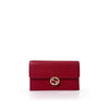 Gucci Interlocking G Leather Wallet Flap Chain Crossbody Bag Red 510314 160755439 [P]
